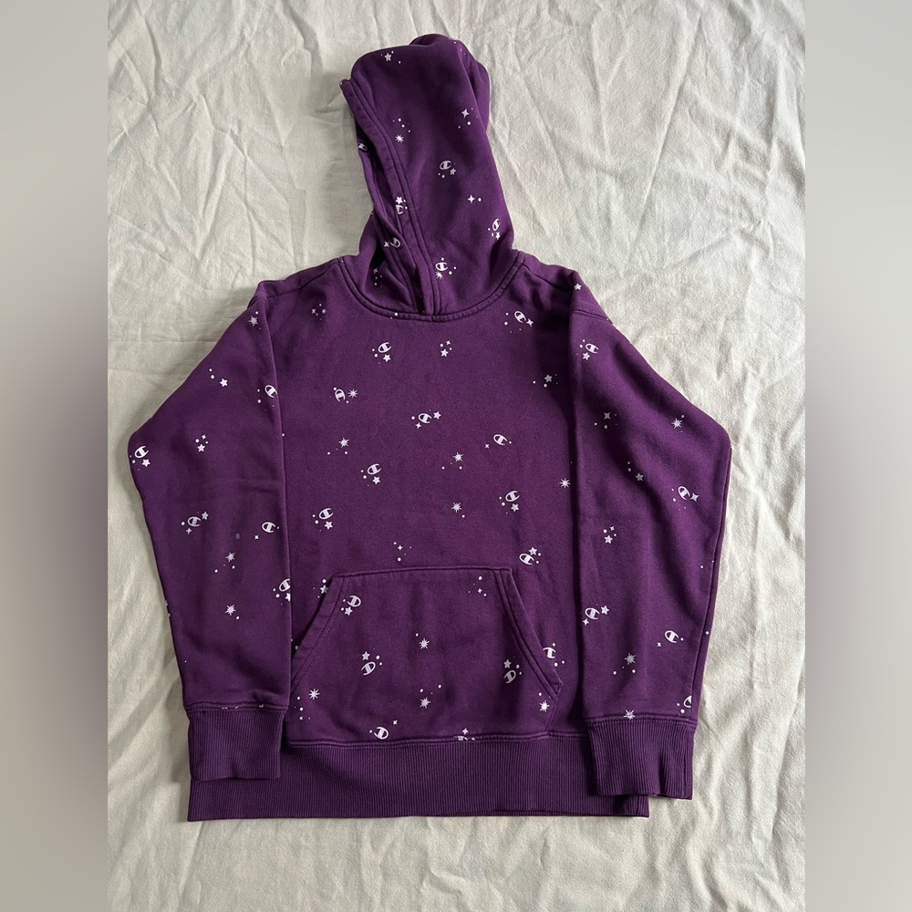 Champion Purple Hoodie with Celestial Design